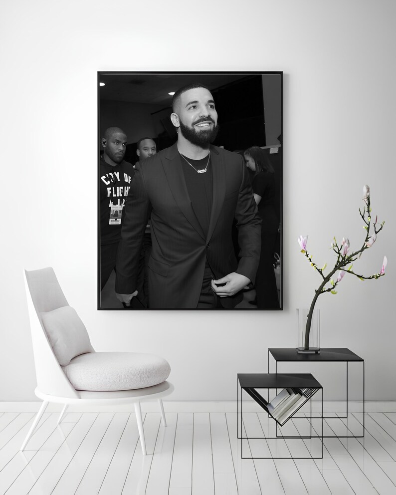 Drake Smoking Poster Music Prints Black and White Drake Etsy