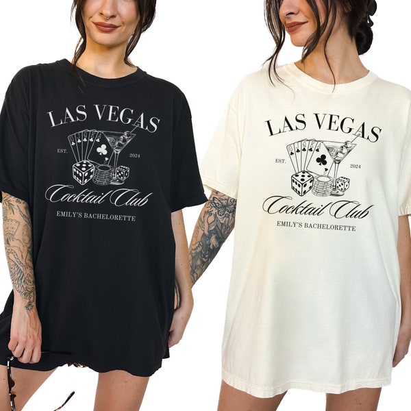 Las Vegas Bachelorette Comfort Colors, Custom Bachelorette Shirts, Custom Name Tee, Cocktail Club, Bridal Party Shirt, Bridal Gifts, Wedding