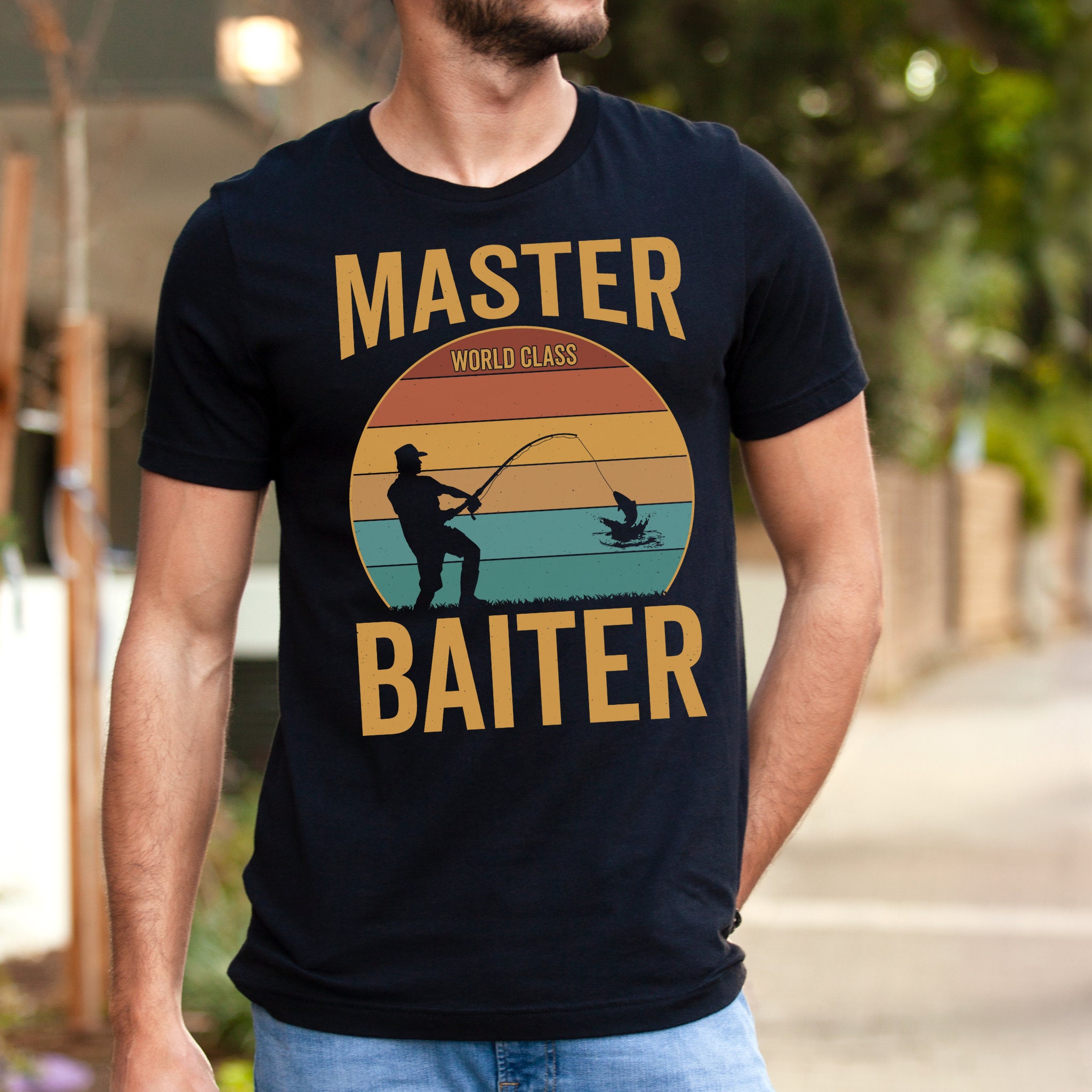 Master Baiter Tee, Mens Fishing Tee, Dad Humor, Fishing T Shirt 