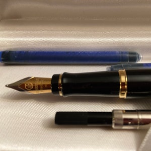Waterman Expert II Fountain Pen, Black Resin Body, and Medium Nib