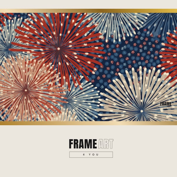 FRAME TV Art | Summer Time Patriotic Pattern | USA Summertime | Frame Tv Art | Midsummer Picnic | Sunshine Tv Art | Instant Download