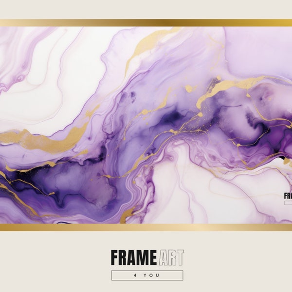 FRAME TV Art | Purple Gold Natural Stone | Agate Quartz | Samsung Frame Tv Art | Earthy Minimalist | Violet Muted Beauty | Instant Download