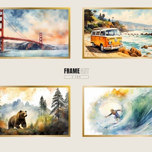 FRAME TV Art | California Watercolor Bundle | Frame TV Art | Frame Tv Art California | California Beach | Frame Tv Art | Cali