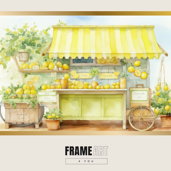 FRAME TV Art | Vintage Lemonade Stand Summer | Retro Frame Art Tv | Farm House Tv Art Frame | Summer Art Frame Tv | Instant Digital Tv Art