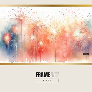 FRAME TV Art | 4th of July | Watercolor Fireworks | Fourth of July | Frame Tv Art | Independence Day | July 4th Tv Art | Instant Download