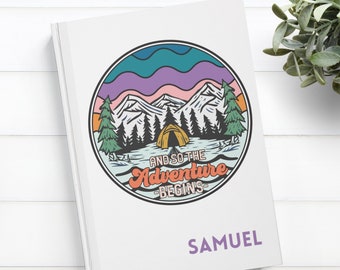 Travel & Adventure Journal, Bucket List Notebook, Memory Camping Traveling Camper Notebook, Personalized Camping Gift, Trip Planner, RV Gift