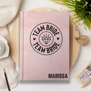 Engaged Custom Notebook, Wedding Notes Planner, Personalized Name Engagement Party Gift, Gifts for Future Bride To Be, Notes for the Big Day