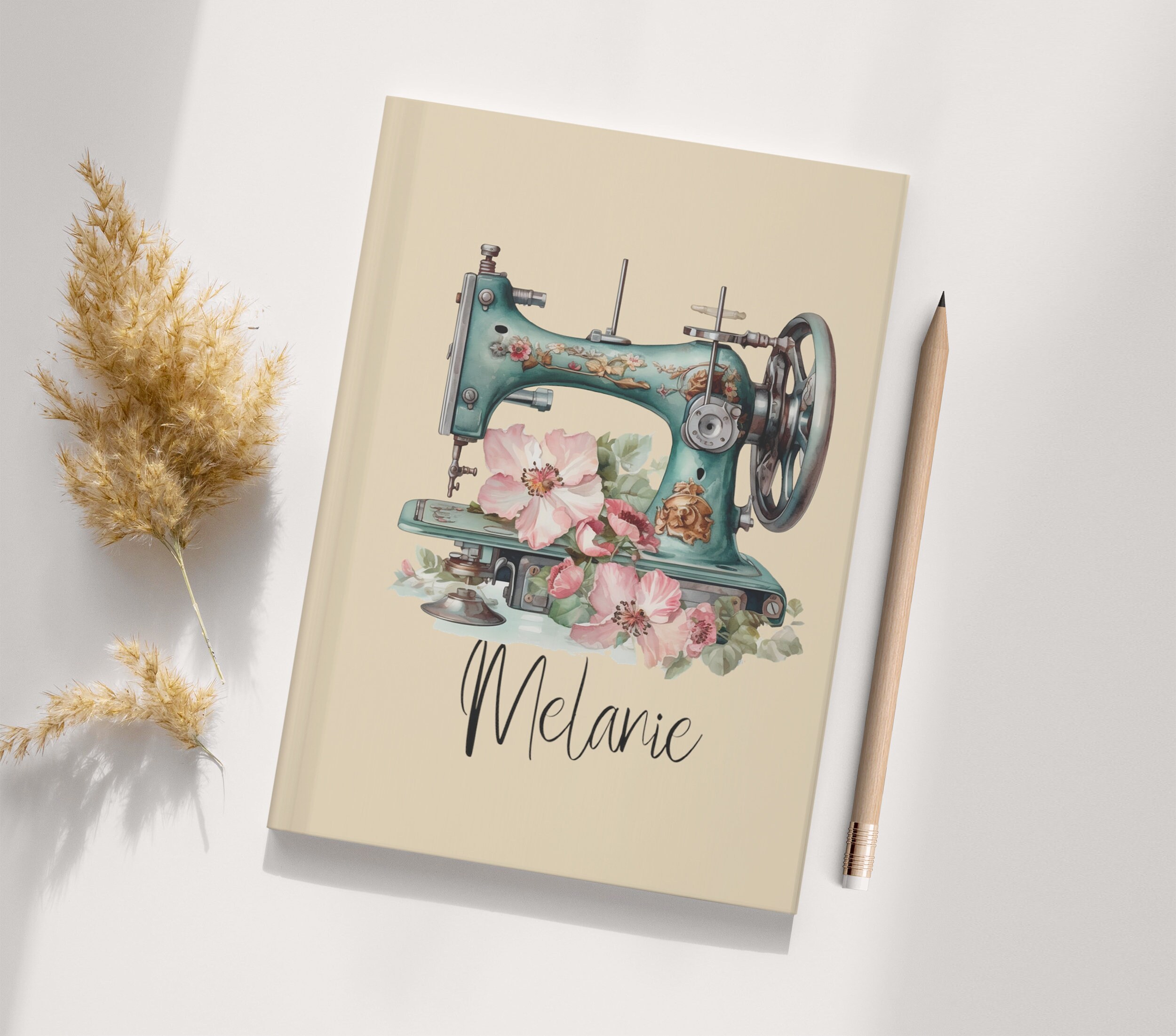 Blank Vintage Sewing Machine Notebook Custom Personalized - Etsy
