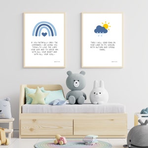 3 Piece Wall Art, Large Scripture Wall Art, Bible Verse Poster, Christian Printable Wall Art, kids room Wall Decor Printable, DIGITAL
