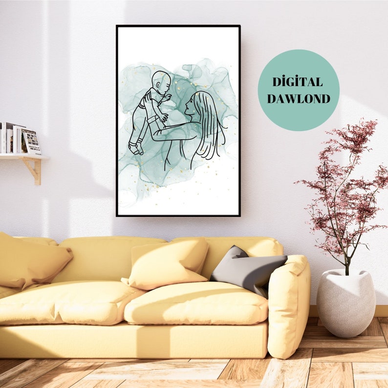 Happy Mother's Day, Minimalist Wall Art Prints, Mother's Day Gift, Wall