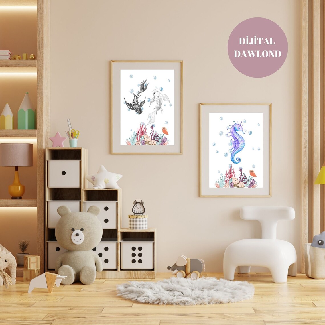 Kids Room Set Of, Nursery Printable, Baby Girl Room, Baby Boy Room ...