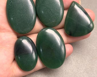 Natural Green Serpentine Cabochons, Mixed Shapes, Jewelry Making