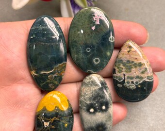 Ocean Jasper Cabochons Parti, Blandade Former, Ädelstenssmyckestillverkning