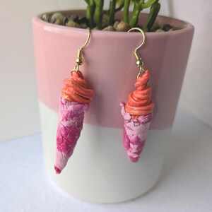 Lesbian Flag Ice Cream Cone Earrings