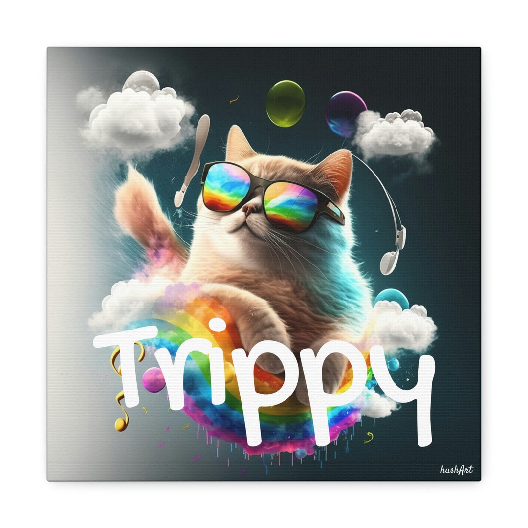 Trippy Dog Wall Decor Dog Wall Art Unique Dog Art Wall Etsy