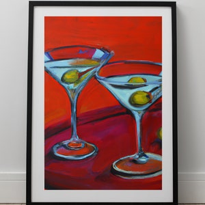 Happy Hour - Dirty Martini Abstract Painting Printable Wall Art