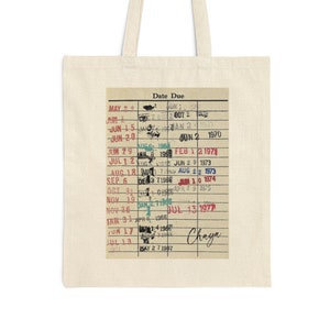 Library Card Cotton Canvas Tote Bag