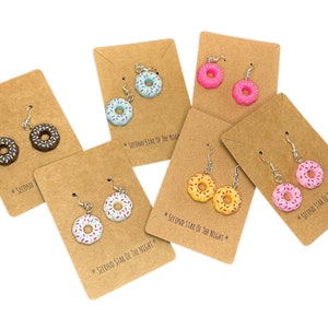 Donut Earrings with sterling silver hooks image 1