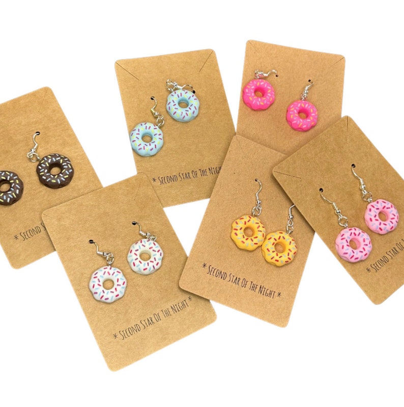 Donut Earrings with sterling silver hooks image 1