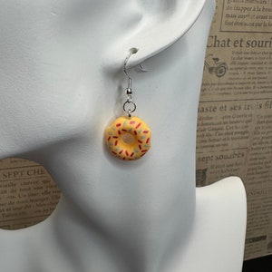 Donut Earrings with sterling silver hooks image 3