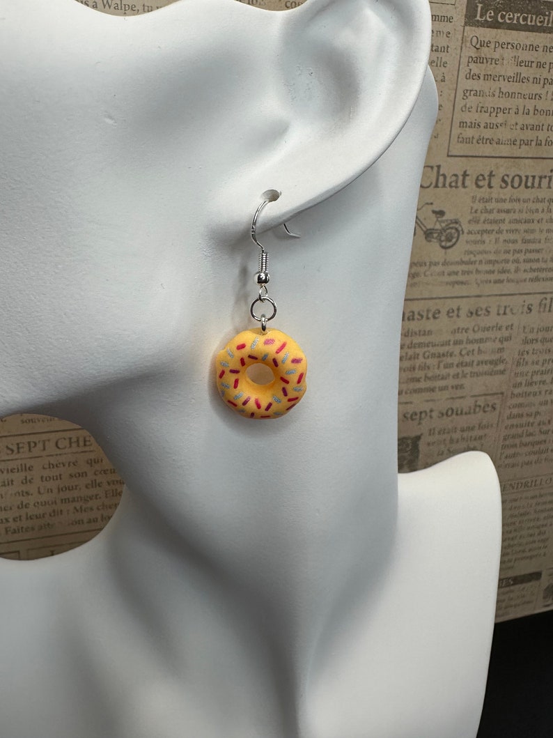 Donut Earrings with sterling silver hooks image 3