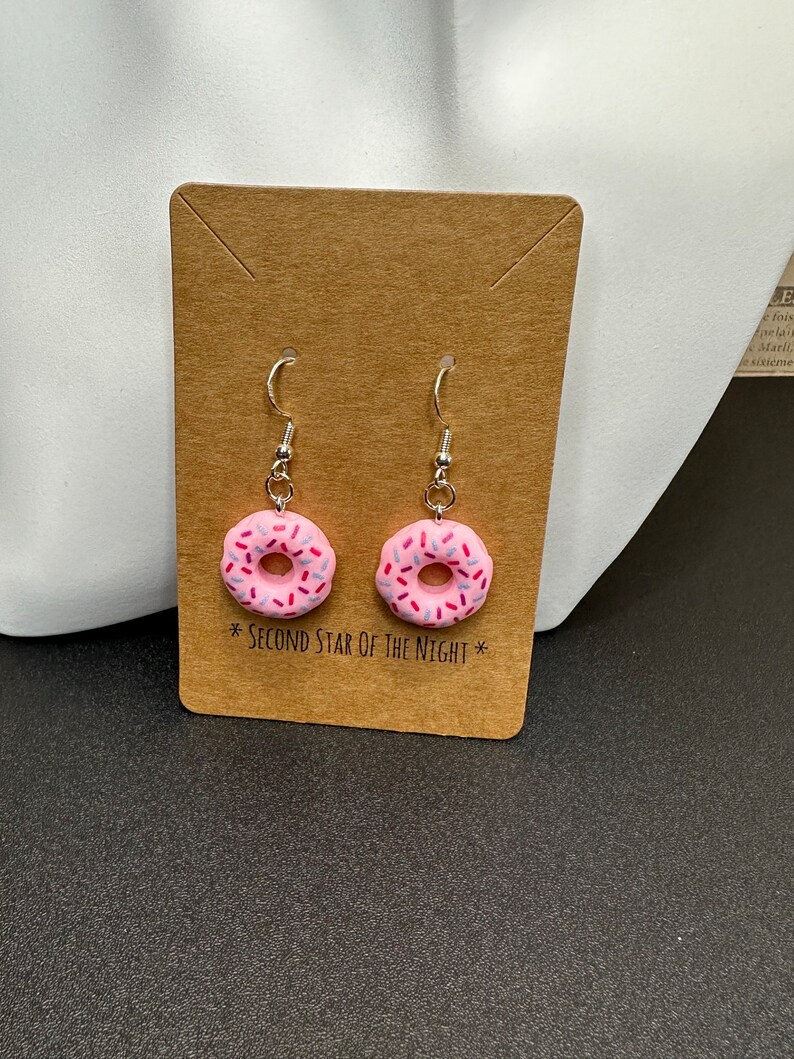 Donut Earrings with sterling silver hooks image 5