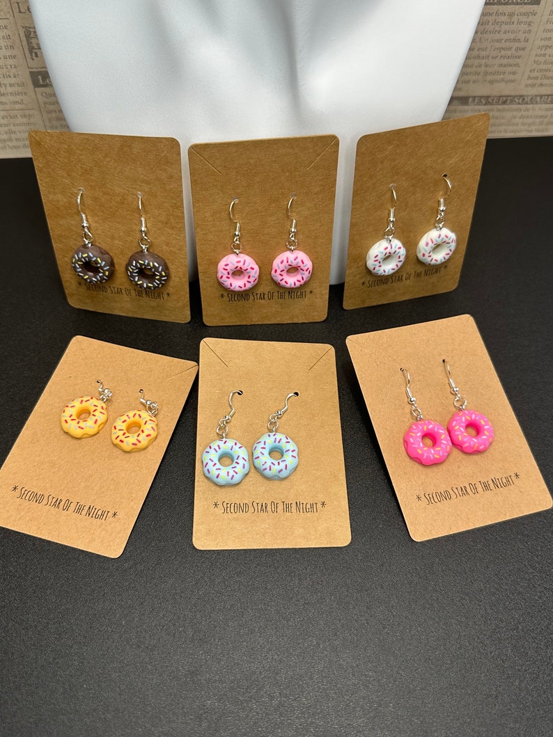 Donut Earrings with sterling silver hooks image 4