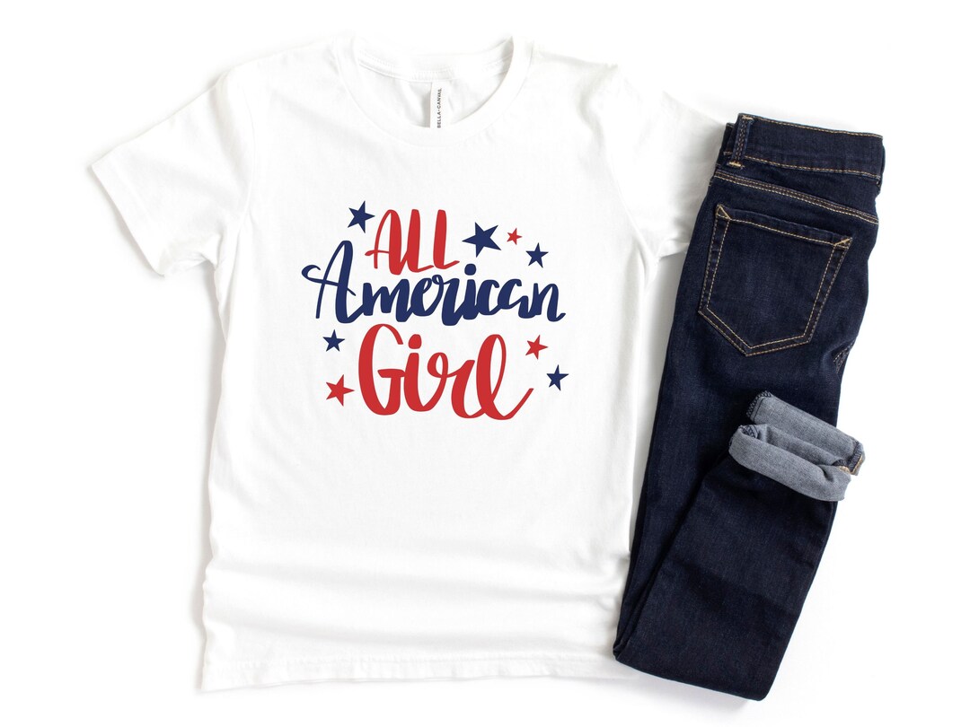 Youth 4th of July All American Girl Shirt Girly Girl Shirt Etsy