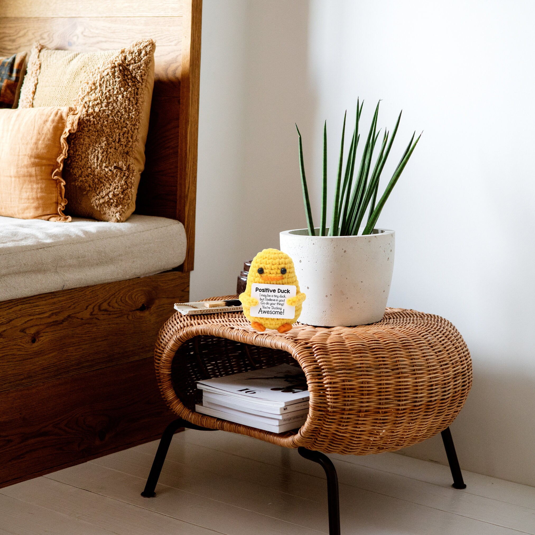 RoomyRoc Inspirational Crochet Duck Toy - Handmade Stress Relief Gift, Positive Affirmation - View #11