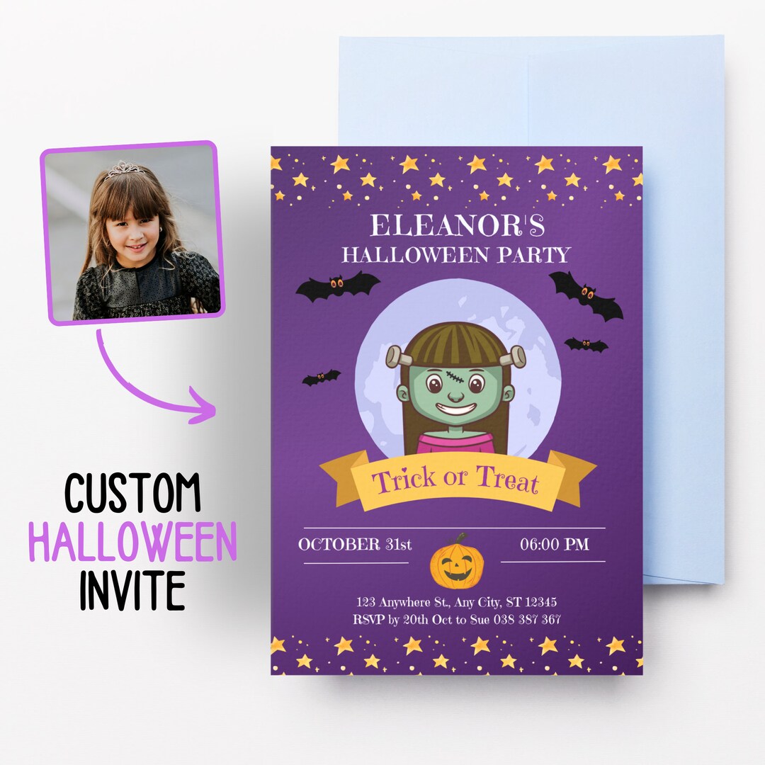 Personalized Halloween Invitation Printable Custom Digital Etsy