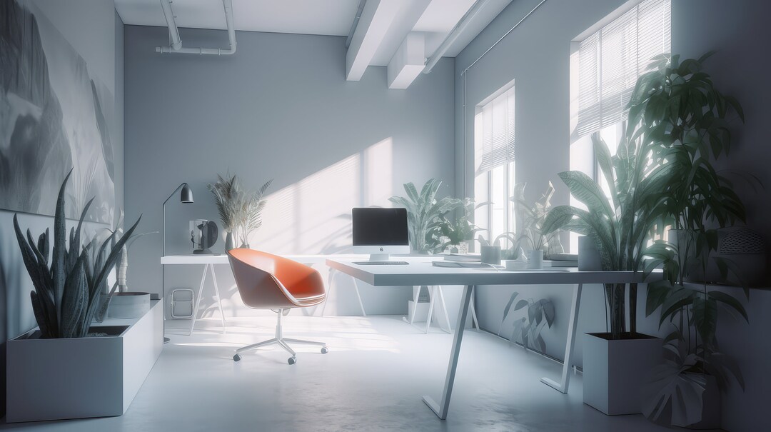 Modern White Office Zoom Background Etsy Australia