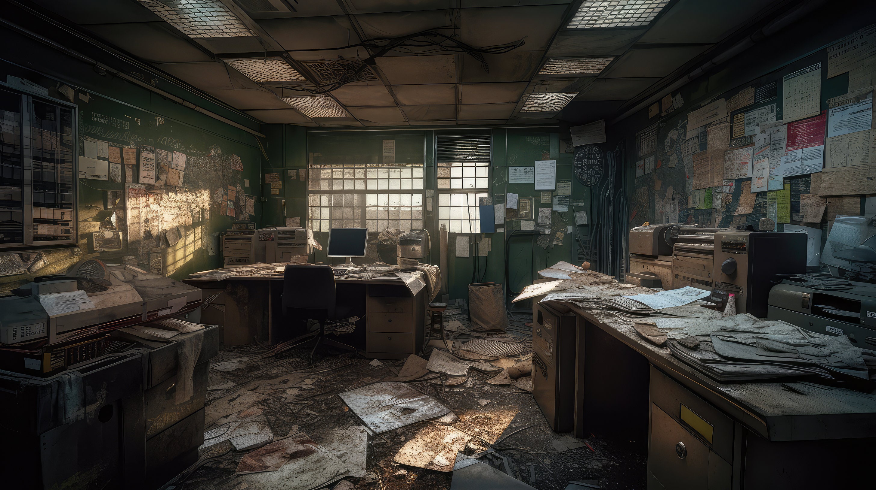 Abandoned Trashed Office Zoom Background - Etsy