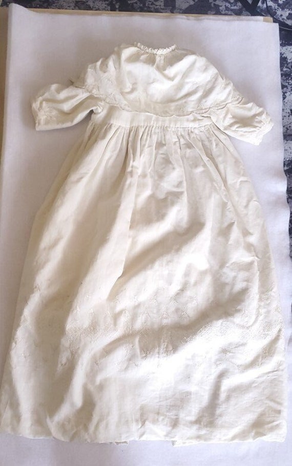 Vintage Christening Gown 31" with lining & embroid