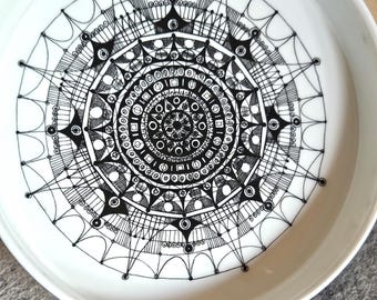Vintage Rosenthal Porcelain Bowl, Theo Baumann, Mid-Century Modern Graphic Design