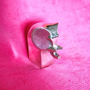 Vintage Dansk Danish paperweight Elephant modern design quality weight chromed finish