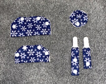 Blue Snowflakes Handmade Tubie Set