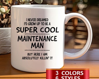 Wartungsmann-Tasse, Wartungsmann-Becher, Geschenk für einen Wartungsmann, Geschenkidee für einen Wartungsmann, Kaffee-Geschenk, Beruf-Becher.