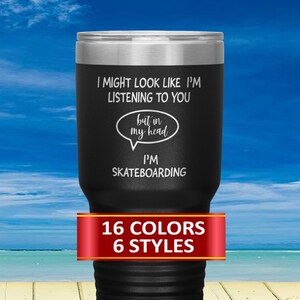 Skateboard Travel Mug, Skateboarding, gift, gift idea, perfect gift idea, Skate, Sticker, Skateboarder, Decor, Skater, Custom, Art, Deck.