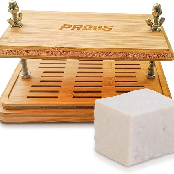 PR00S Käsepresse, Tofu-Presse mit eingebautem Tofu-Sieb und aufsteckbarer Auffangschale, Käsepresse und Tofu-Kit