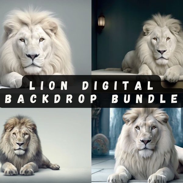 White Lion digital backdrop bundle for newborn and kids photography, Digital prop for newborn and kids, Digital backdrop, Lion King mockup