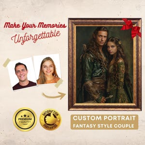 Custom Fantasy Couple Portrait from Photo Middle-Earth Style Portrait Custom Couple Portrait Unique Personalized Anniversary Gift Idea