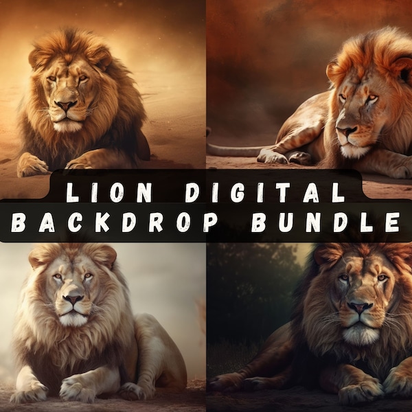Lion digital backdrop bundle for newborn and kids photography, Digital prop for newborn and kids, Digital backdrop, Lion King mockup, PNG
