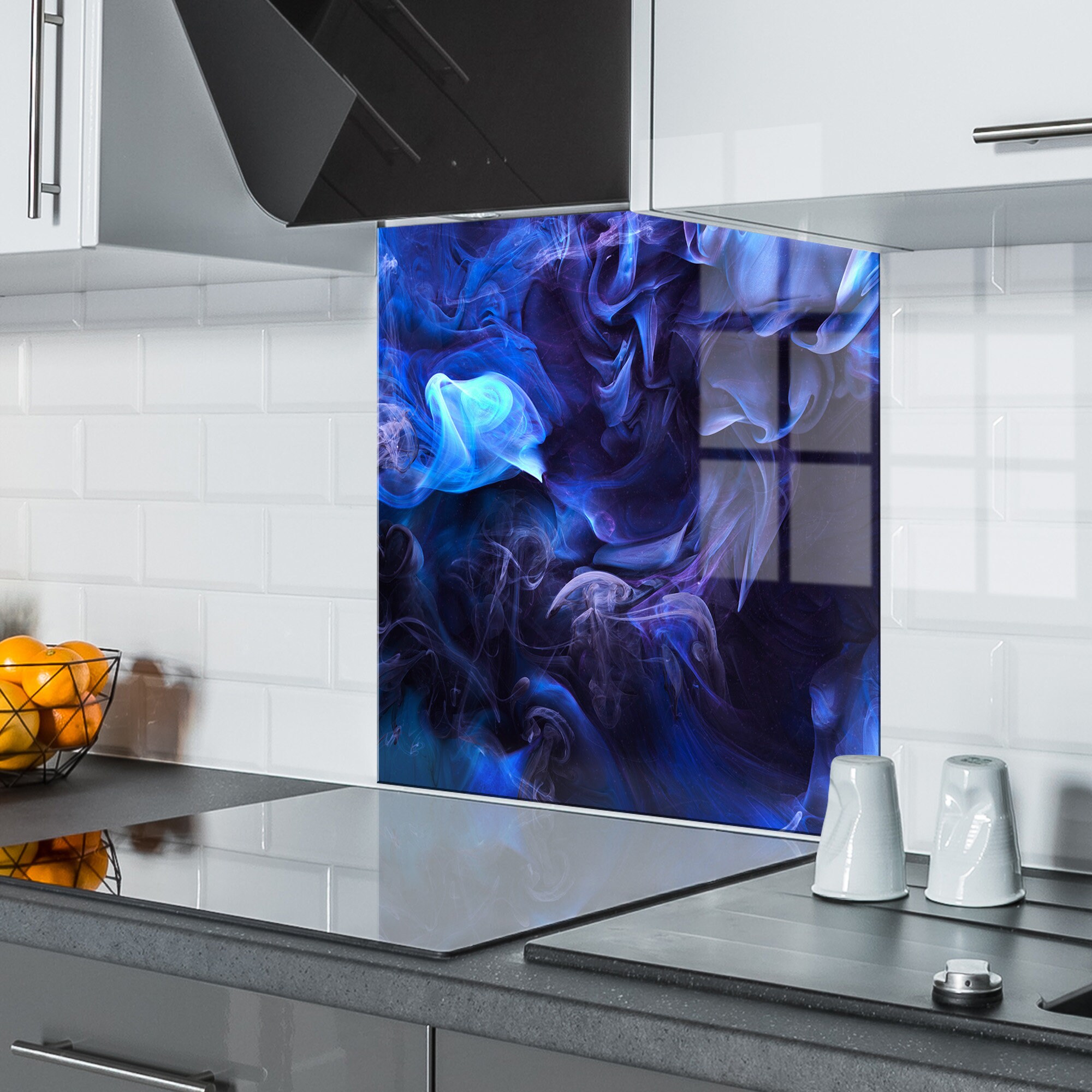 Blue Smoke Glass Kitchen Splashback - Heat Resistant, Cooker Panel - Etsy