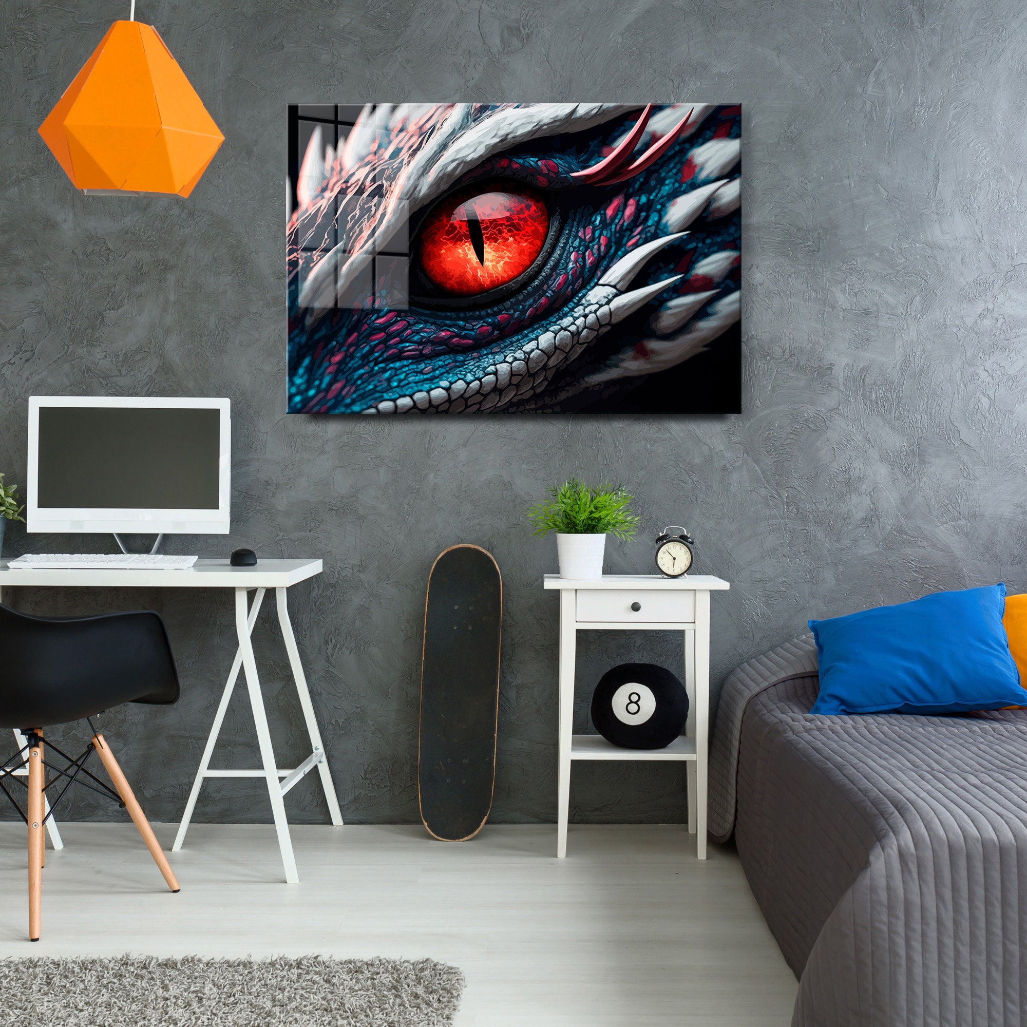 Fantasy Dragon Eye Glass Wall Art, Modern Home Decor - Etsy