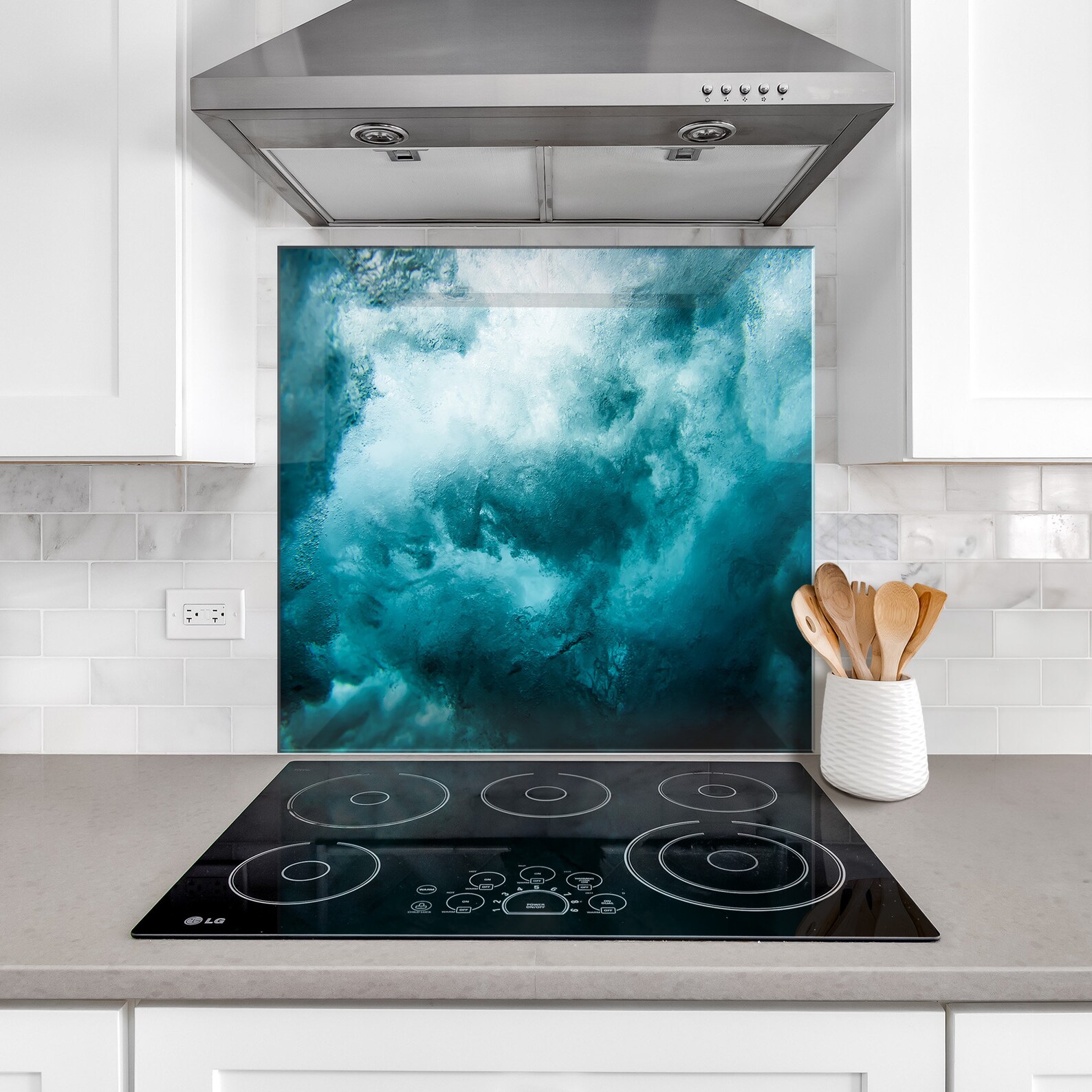 Blue Cloud Glass Kitchen Splashback – Heat Resistant Cooker Panel - Etsy UK