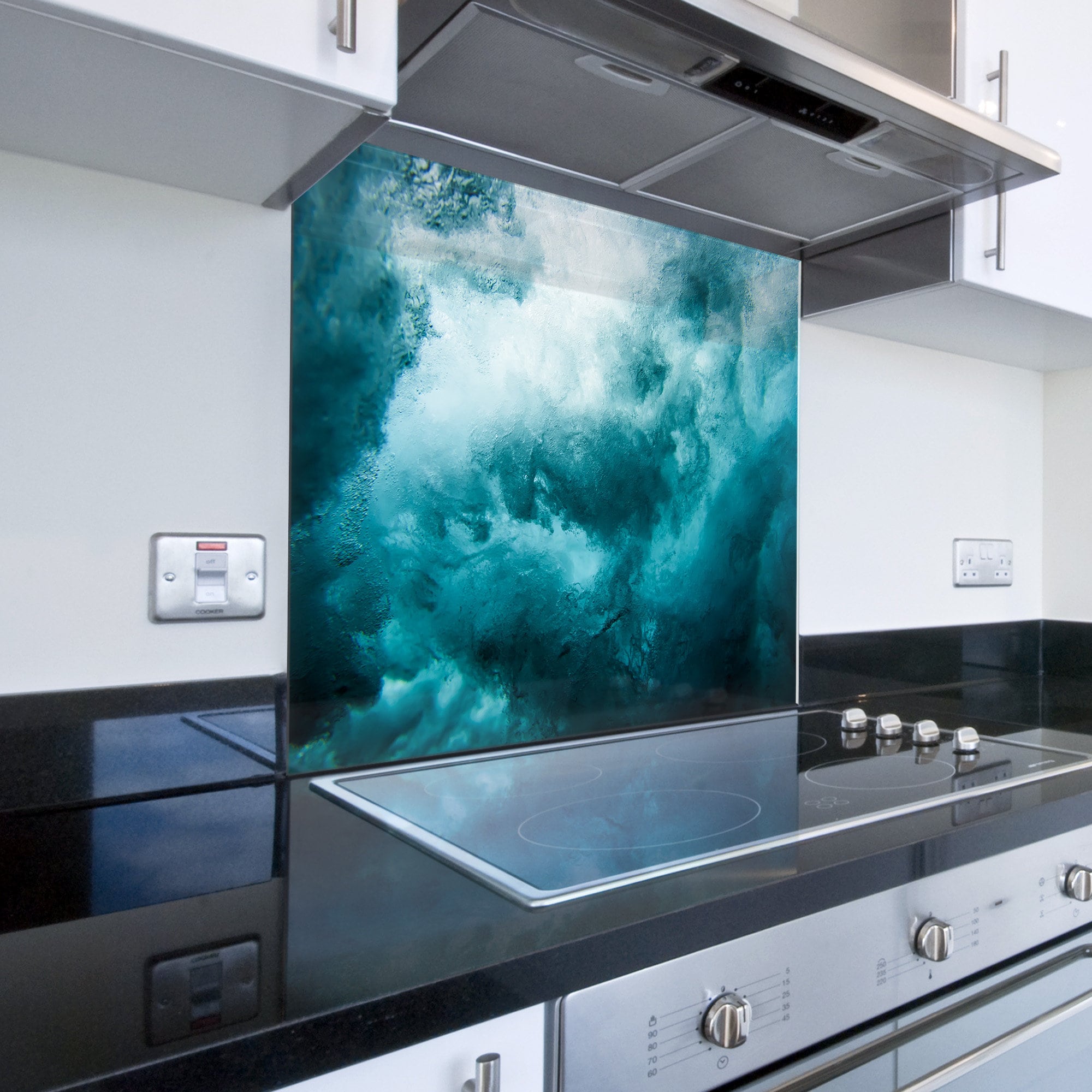 Blue Cloud Glass Kitchen Splashback – Heat Resistant Cooker Panel - Etsy UK
