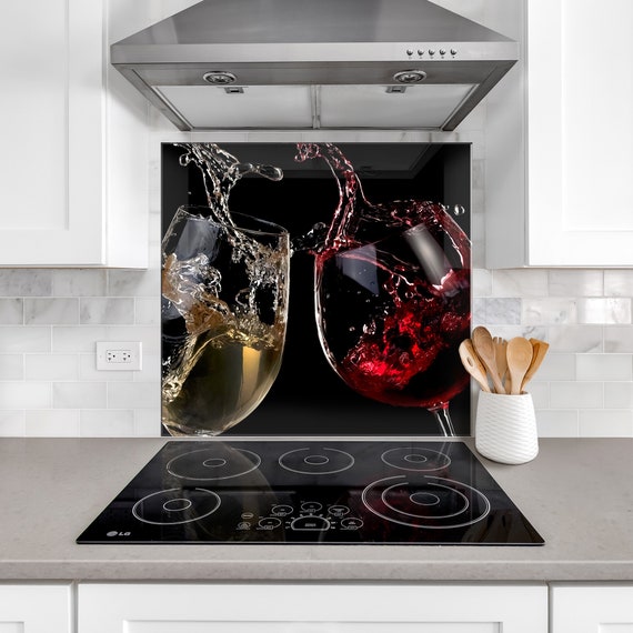 Küchenglas Splashback – Rot- und Weißweindesign