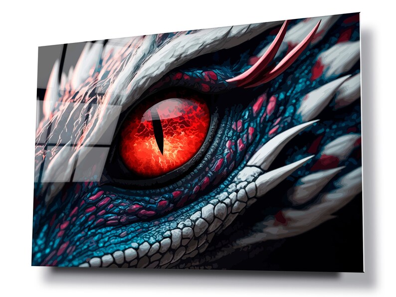 Fantasy Dragon Eye Glass Wall Art, Modern Home Decor - Etsy
