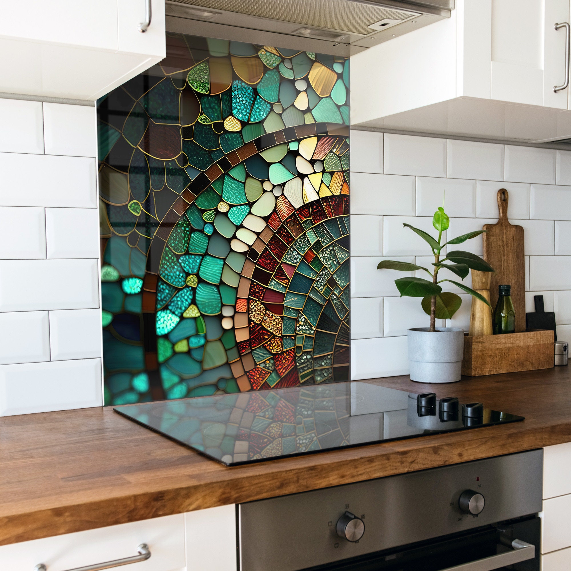 Stained Glass Kitchen Glass Splashback - Heat Resistant 6mm Toughened Glass  Printed Backsplash- Kitchen Glass Tile Cooker Panel - Etsy, image size:2000x2000