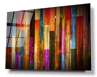 Painted Wood glass wall art, HD digital print on glass poster wall hanging, Eye catching wall décor, Canvas alternative